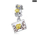 925 Sterling Silver Magic Dancing Charm Dress Clock Zirconia