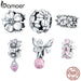 925 Sterling Silver Metal Flower Beads Charm For Women