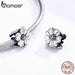 925 Sterling Silver Metal Flower Beads Charm For Women