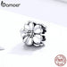 925 Sterling Silver Metal Flower Beads Charm For Women