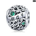 925 Sterling Silver Month Stone Round Beads Fit Women Charm