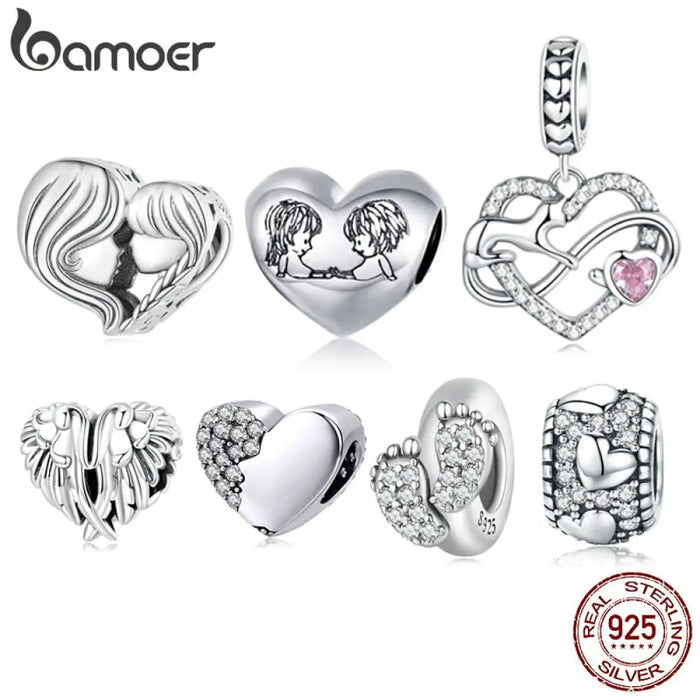 925 Sterling Silver Mother & Daughter Bead Affinity Heart