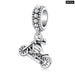 925 Sterling Silver Motorcycle Charm Cool Motorbike Pendant