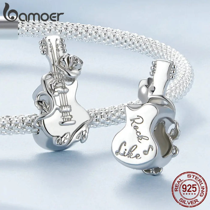 925 Sterling Silver Musical Note Pendnat Charms Guitar