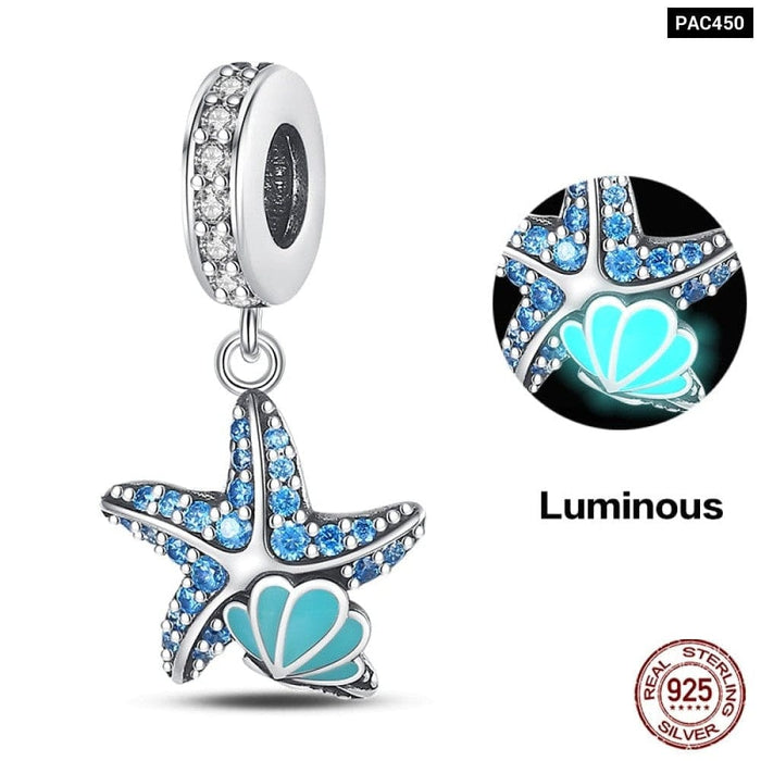 925 Sterling Silver Ocean Series Mermaids Shell Charms