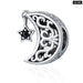 925 Sterling Silver Openwork Moon And Star Goodnight Charm