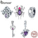 925 Sterling Silver Pattern Charm Diamond Shape Purple