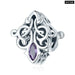 925 Sterling Silver Pattern Charm Diamond Shape Purple