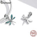 925 Sterling Silver Peach Pendant Bird Dragonfly Charms Fit