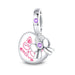 925 Sterling Silver Pink Cute Cat Paw Charms Beads Fit