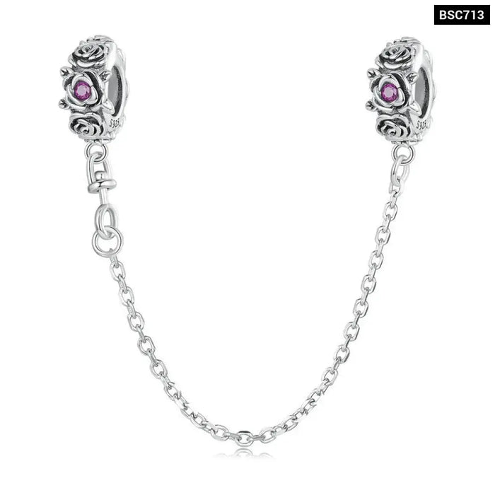 925 Sterling Silver Pink Enamel Ladybird Beads Zircon