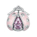 925 Sterling Silver Pink Enamel Ladybird Beads Zircon