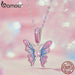 925 Sterling Silver Pink Lady Series Butterfly Hanging Bead