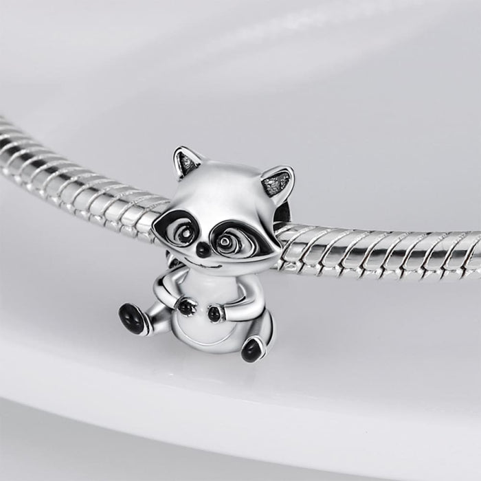 925 Sterling Silver Pink Rabbit Cat Dog Animal Charms Beads Fit Pandora Bracelets DIY Jewelry Making