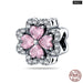 925 Sterling Silver Pink Series Heart Charms Beads Fit