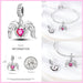 925 Sterling Silver Pink Series Heart Charms Beads Fit