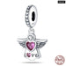 925 Sterling Silver Pink Series Heart Charms Beads Fit