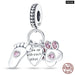 925 Sterling Silver Pink Series Heart Charms Beads Fit