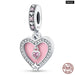 925 Sterling Silver Pink Series Heart Charms Beads Fit