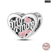 925 Sterling Silver Pink Series Heart Charms Beads Fit