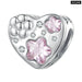 925 Sterling Silver Pink Zircon Love Bead Vine Hollow-out