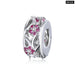 925 Sterling Silver Pink Zircon Love Bead Vine Hollow-out