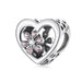 925 Sterling Silver Pink Zircon Love Bead Vine Hollow-out