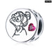 925 Sterling Silver Pink Zircon Love Bead Vine Hollow-out