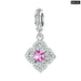 925 Sterling Silver Pink Zircon Love Bead Vine Hollow-out