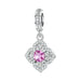 925 Sterling Silver Pink Zircon Love Bead Vine Hollow-out