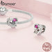 925 Sterling Silver Pink Zircon Mother-child Affinity Bead