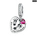 925 Sterling Silver Pink Zircon Mother-child Affinity Bead