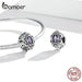 925 Sterling Silver Purple Crystal Bead Pattern Heart Charm