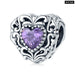 925 Sterling Silver Purple Shining Stone Collection Charms