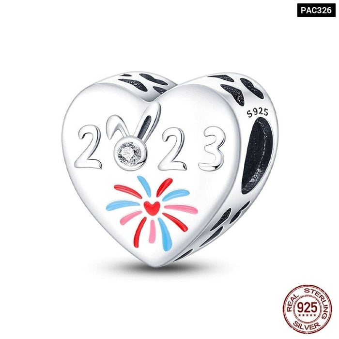 925 Sterling Silver Romantic Heart Series Charms Beads Fit Pandora Bracelet DIY Mothers Day Jewelrys