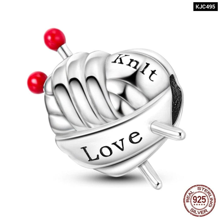 925 Sterling Silver Romantic Heart Series Charms Beads Fit Pandora Bracelet DIY Mothers Day Jewelrys