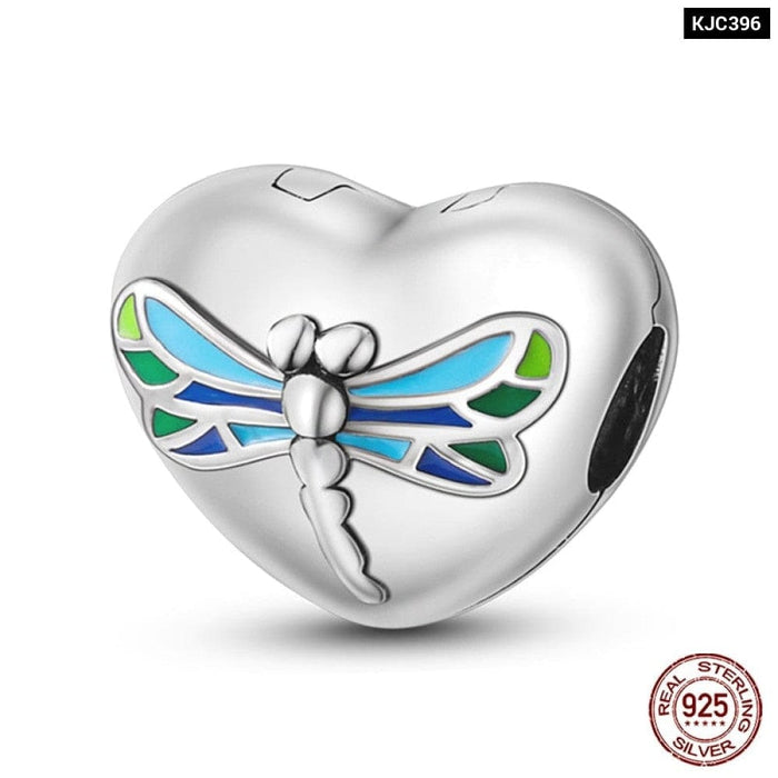 925 Sterling Silver Romantic Heart Series Charms Beads Fit Pandora Bracelet DIY Mothers Day Jewelrys