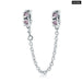 925 Sterling Silver Rose Flower Garland Safety Chain Pink