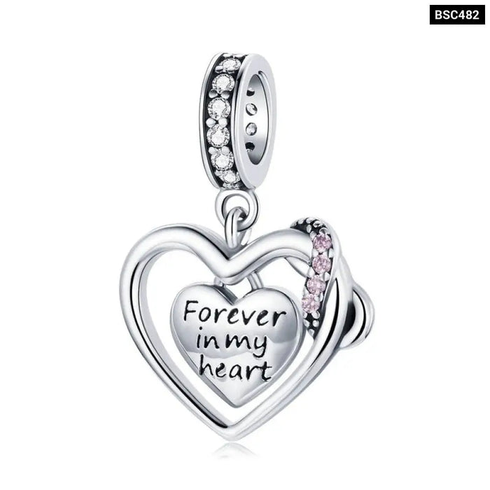 925 Sterling Silver Shining Infinite Love Charm Forever