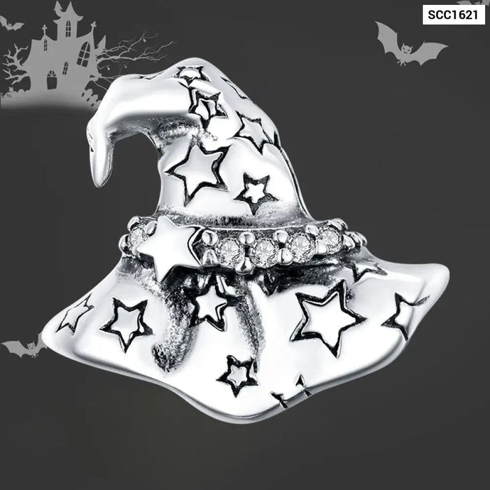 925 Sterling Silver Skull Man Ghost Haunted House Charm For