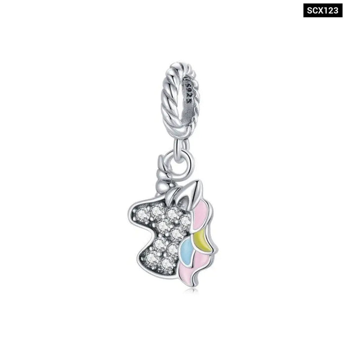 925 Sterling Silver Small Pendant Love Bow Pink Heart