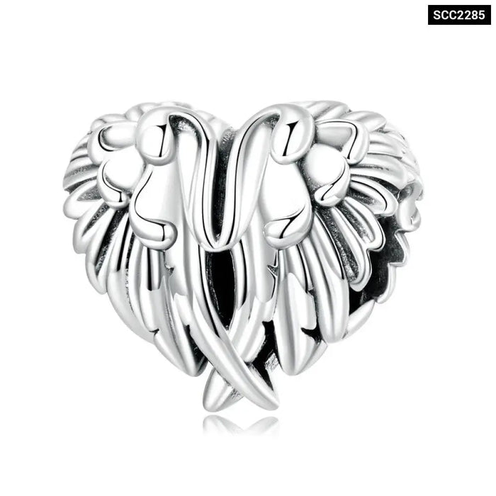 925 Sterling Silver Snake Pendant Charm Shiny Heart Beads