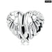 925 Sterling Silver Snake Pendant Charm Shiny Heart Beads