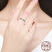 925 Sterling Silver Stackable Square Green Cz Finger Rings