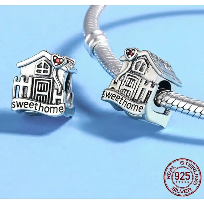 925 Sterling Silver Sweet Home Loft Villa Charms Fit