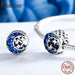 925 Sterling Silver Universe Series Star & Moon Beads Blue