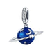 925 Sterling Silver Universe Series Star & Moon Beads Blue