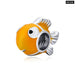 925 Sterling Silver Yellow Enamel Clownfish Metal Charm For