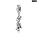 925 Sterling Silver Zircon Heart-shaped Hanging Bear Air