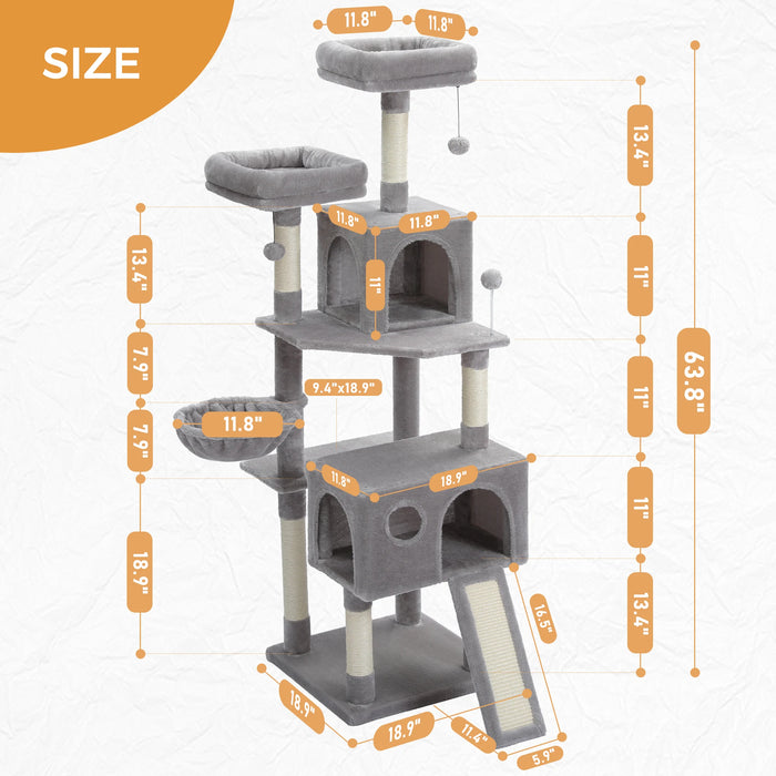 Multi Level Cat Tree Double Condos Scratching Posts